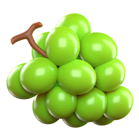 Green Grapes  3D Icon