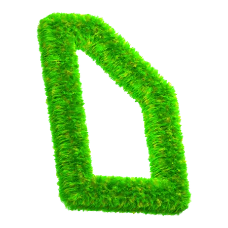 Green Grass Letter D  3D Icon