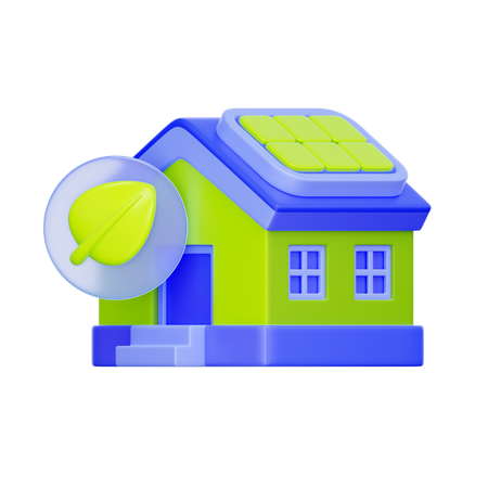 Green Home Energy  3D Icon