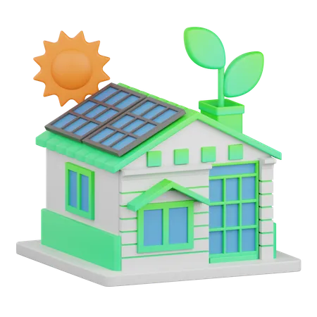 3 D Rendering Green House Isolated Useful For Ecology Energy Eco Green Recycling And Technology 3D Icon