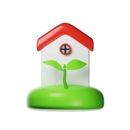 Green House 3D Icon