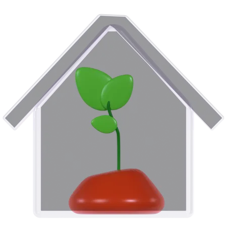 Green House 3 D Icon Good For Ecology Design 3D Icon