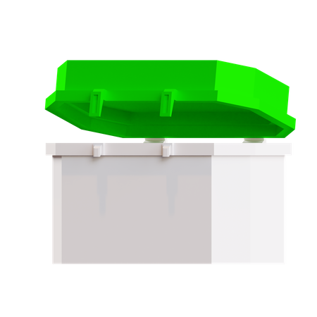Green Ice Box  3D Icon