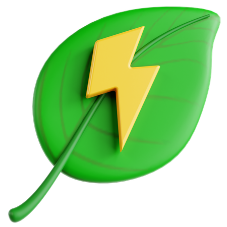 Green Leaf Electrical Symbol  3D Icon