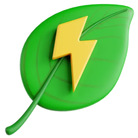 Green Leaf Electrical Symbol  3D Icon