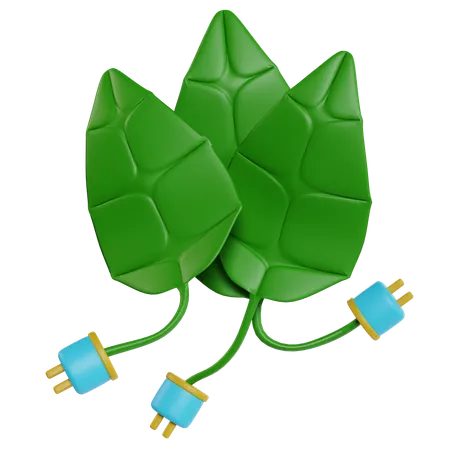 Green Leaf Plugs Ecology Concept  3D Icon