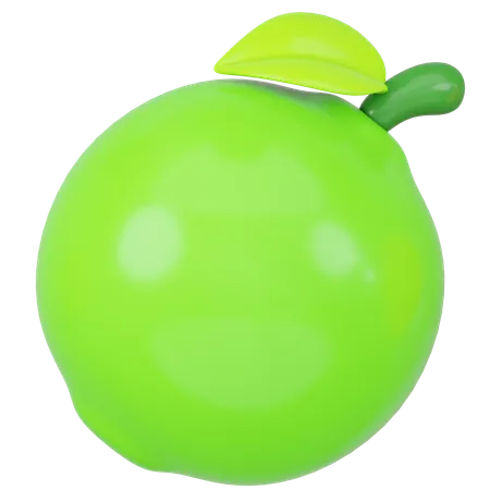 3 D Rendered Green Lemon Icon Illustration 3D Icon