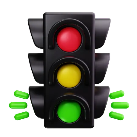 Green Light  3D Icon