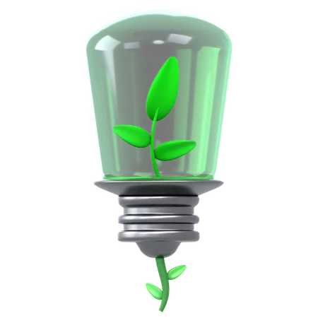 Green Light Bulb  3D Icon