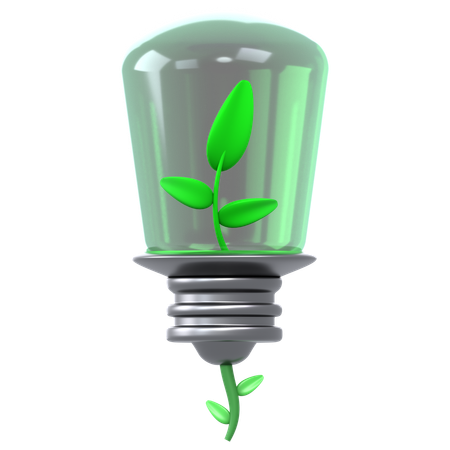 Green Light Bulb  3D Icon