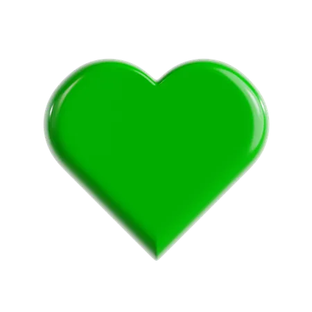 Green Love Emoji  3D Icon