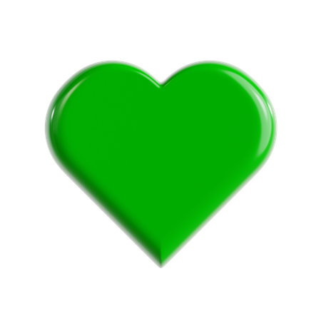 Green Love Emoji  3D Icon