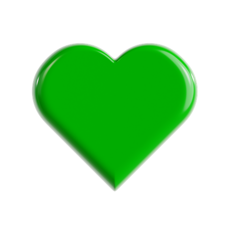 Green Love Emoji  3D Icon