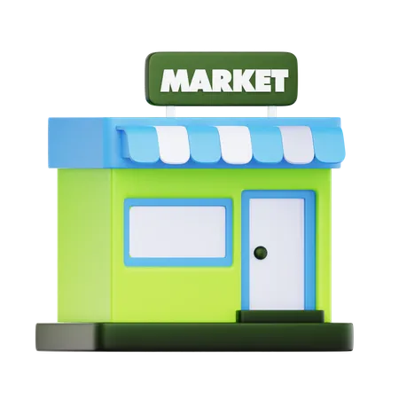 Green Market Store Icon  3D Icon