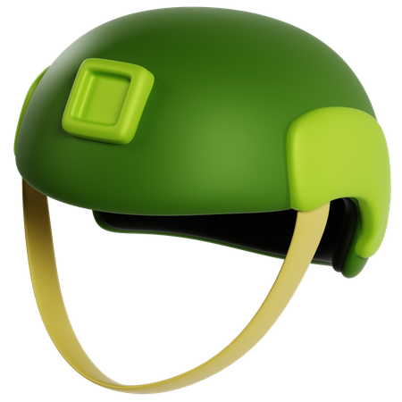 Green Military Combat Helmet  3D Icon