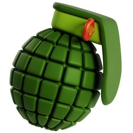 Green Military Hand Grenade  3D Icon