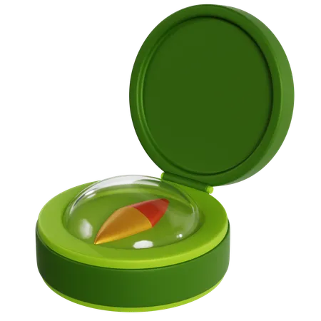 Green Military Navigation Compass  3D Icon