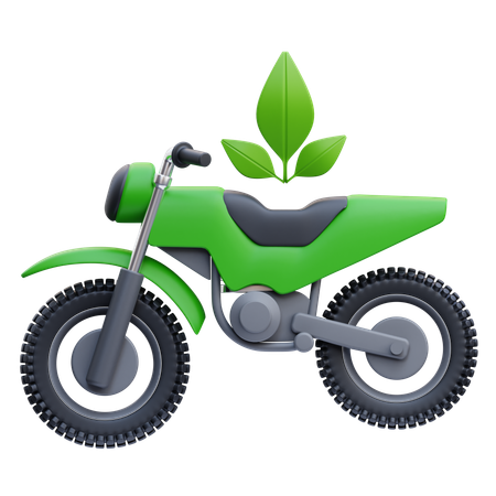 Green Motorcycle  3D Icon