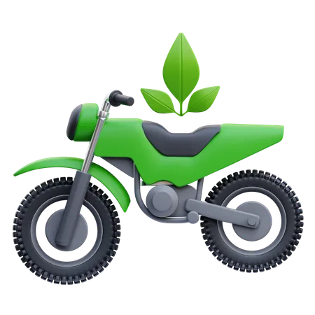 Green Motorcycle  3D Icon