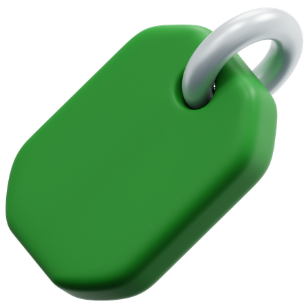 Green Octagon Tag  3D Icon