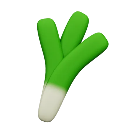 Green Onion 3D Icon