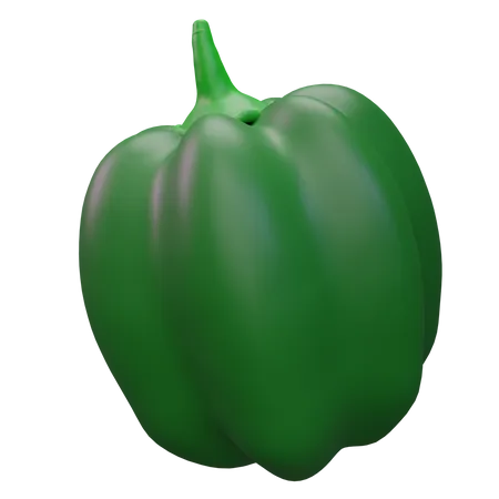 Green Paprika  3D Icon