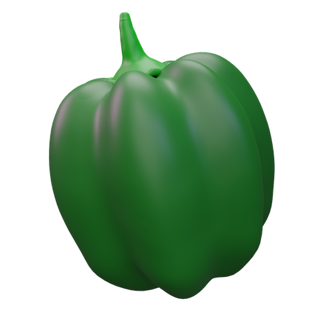 Green Paprika  3D Icon