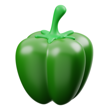 Green Paprika  3D Icon