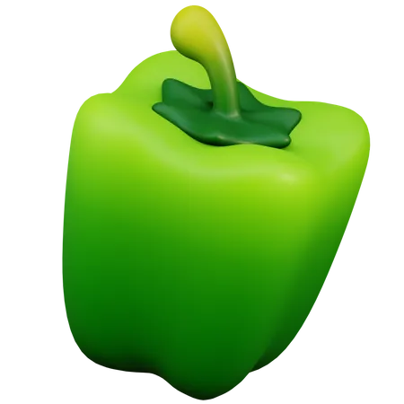 Green Paprika  3D Illustration