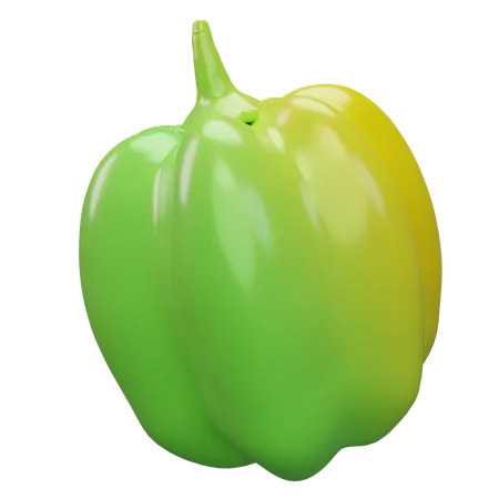 Green Paprika  3D Icon