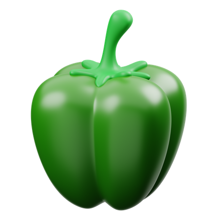 Green Paprika 3D Icon