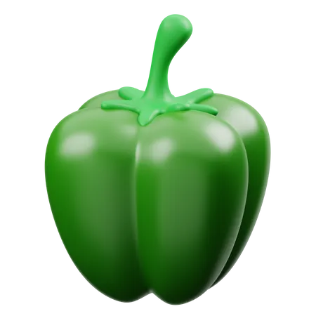 Green Paprika 3D Icon