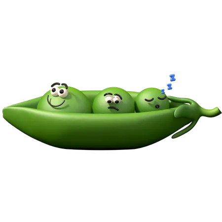 Green pea  3D Illustration