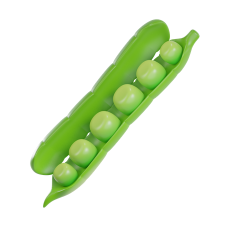 Green Peas 3D Illustration