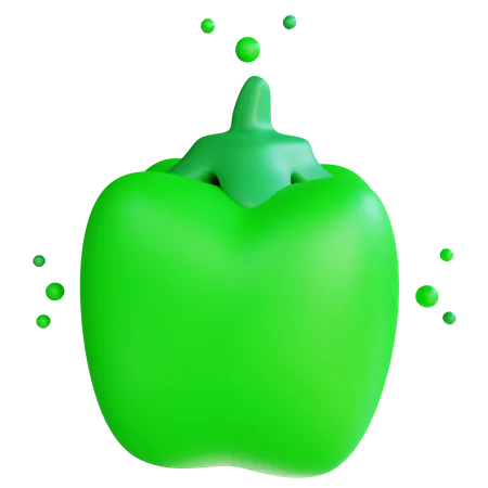 Green Pepper  3D Icon