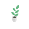 3d green leaf ornamental plant emoji