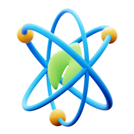 Renewable Eco Friendly Energy With Leaf Atom Orbit Circle Symbol For Future Power 3 D Icon Illustration 3D Icon