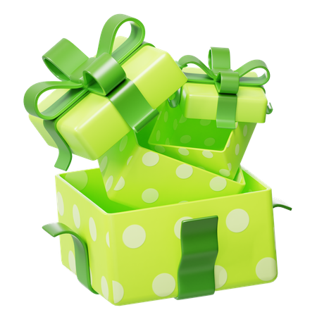 Green Present Box  3D Icon