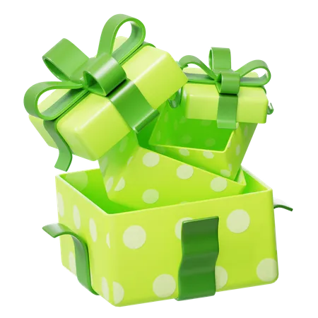 Green Present Box  3D Icon