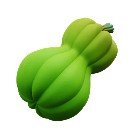 3 D Illustration Of Green Pumpkin 3D Icon