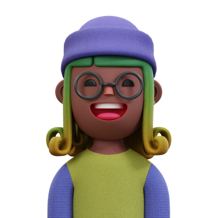 Green Purple Shirt Woman  3D Icon