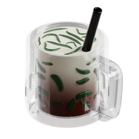 Green Rice Jelly Drink (Dawet)  3D Icon