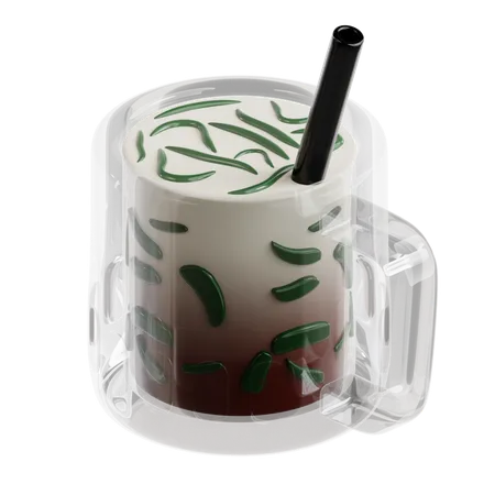 Green Rice Jelly Drink (Dawet)  3D Icon