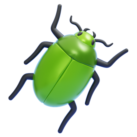 Green Scarab Beetle With Black Legs  3D Icon