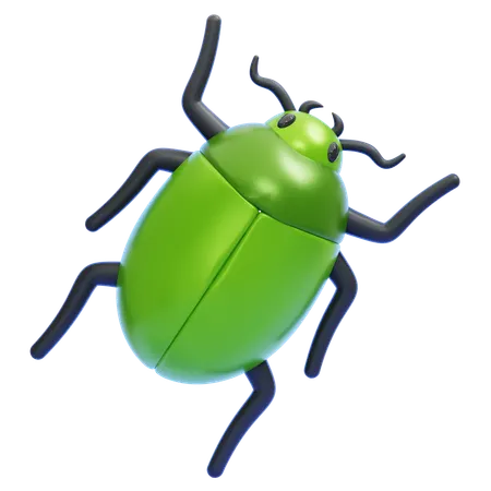 Green Scarab Beetle With Black Legs  3D Icon