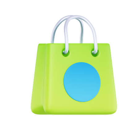 Green Shopping Bag  3D Icon