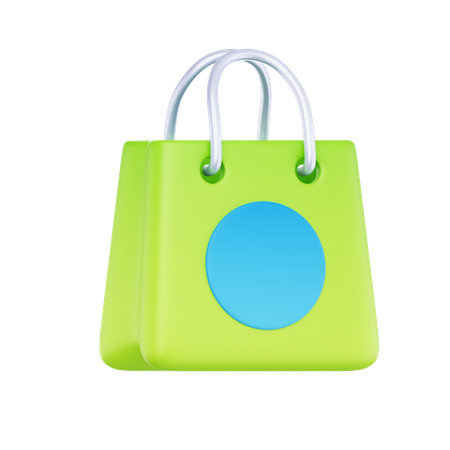 Green Shopping Bag  3D Icon