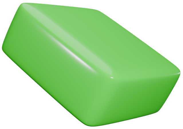 Green Slanted Block Shape  3D Icon