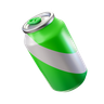 3d soda can green logo