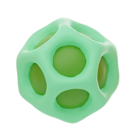 Green Soft Body Abstract Ball Shape  3D Icon